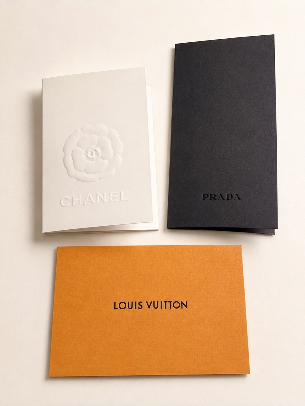 CHANEL Prada Louis Vuitton Luxury Receipt Document Holders Set